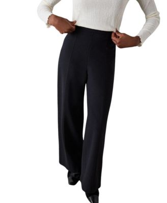 Whistles Women's Straight High-Waisted Lila Ponte Trouser