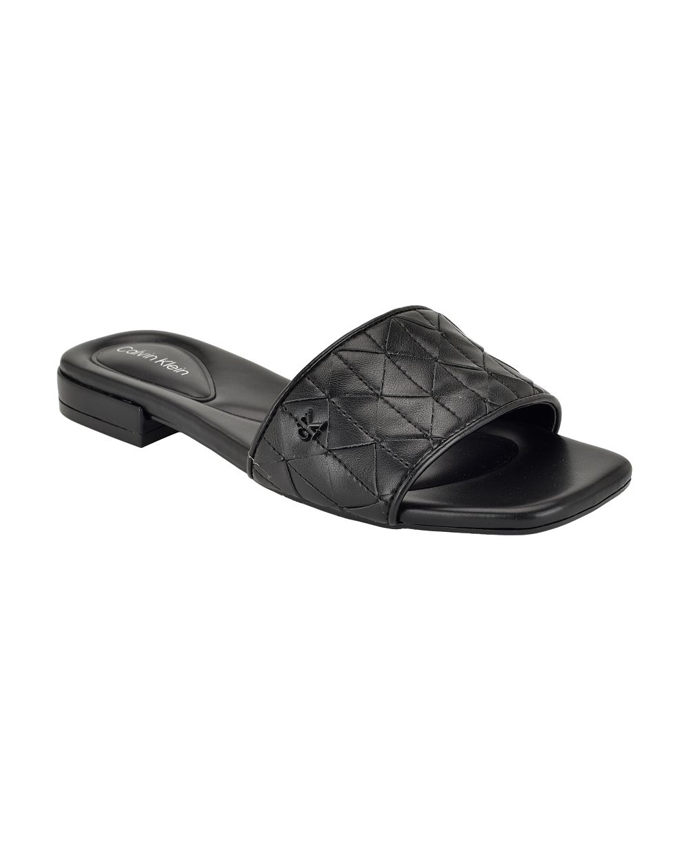 Calvin Klein Women's Theona Quilted Flat Slip-On Sandals