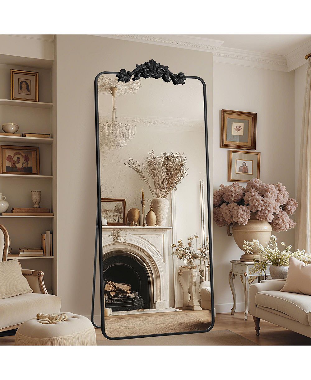 Antok Retro Full Length Mirror, 71"x28" Carved Floor Mirror for Bedroom, Hanging Mounted for Living Room Cloakroom