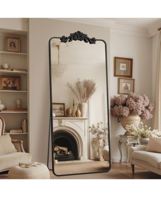Antok Retro Full Length Mirror, 71"x28" Carved Floor Mirror for Bedroom, Hanging Mounted for Living Room Cloakroom