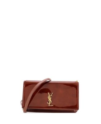 Pre-Owned Saint Laurent Classic Monogram Phone Holder Shoulder Bag Patent