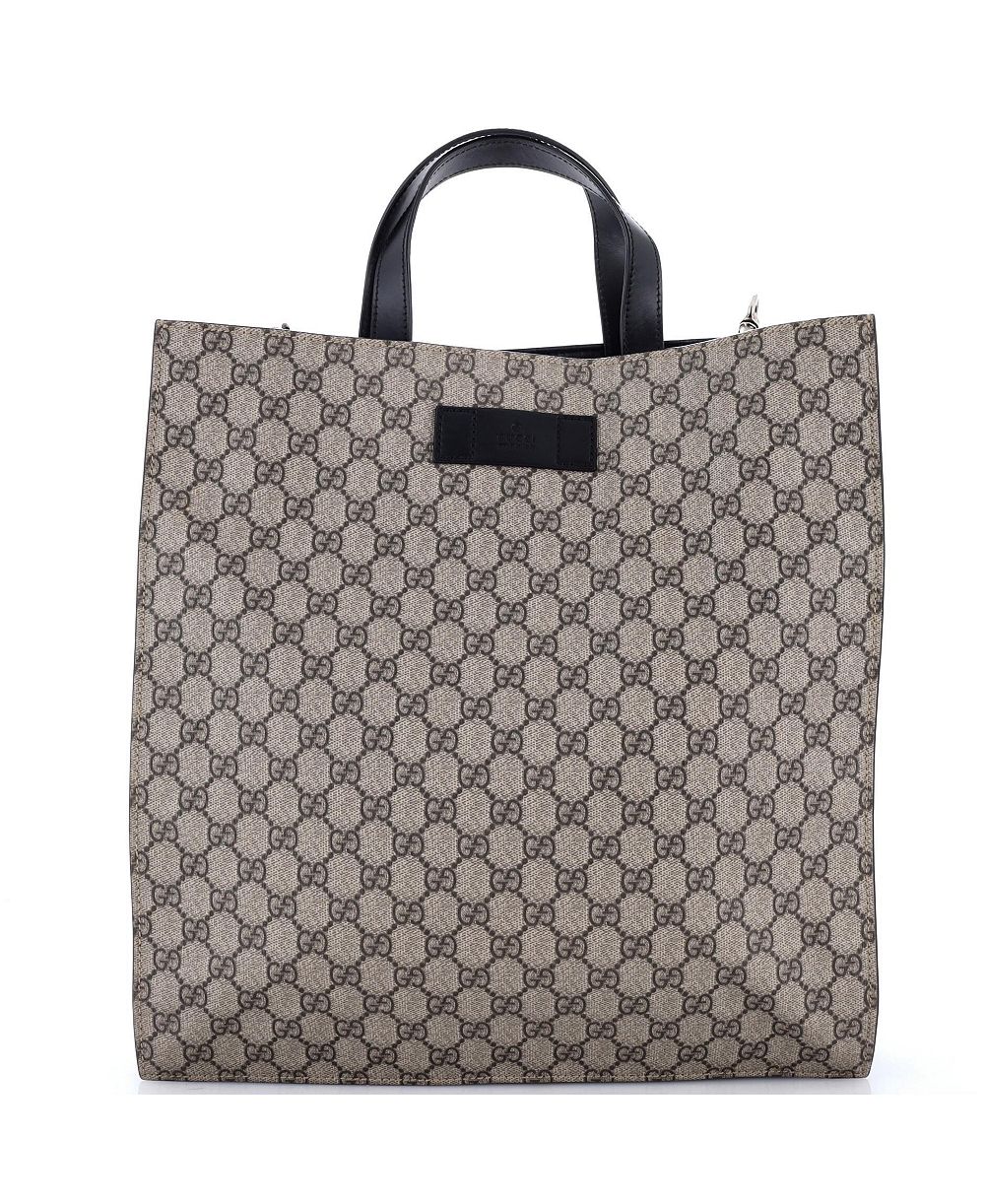 Б/у высокая сумка-тоут Gucci с конвертируемым дизайном из полотна GG