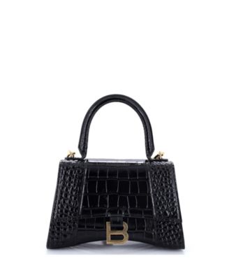 Pre-Owned Balenciaga Small Hourglass Top Handle Bag Embossed Leather