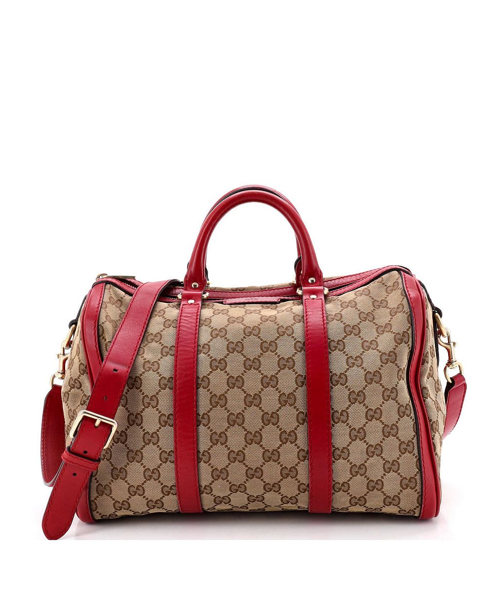 Сумка Gucci Joy Boston Medium Convertible из канваса GG с кожаной отделкой