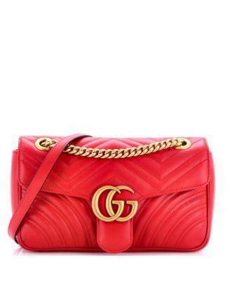 Gucci маленькая сумка GG Marmont Flap из кожи Matelasse