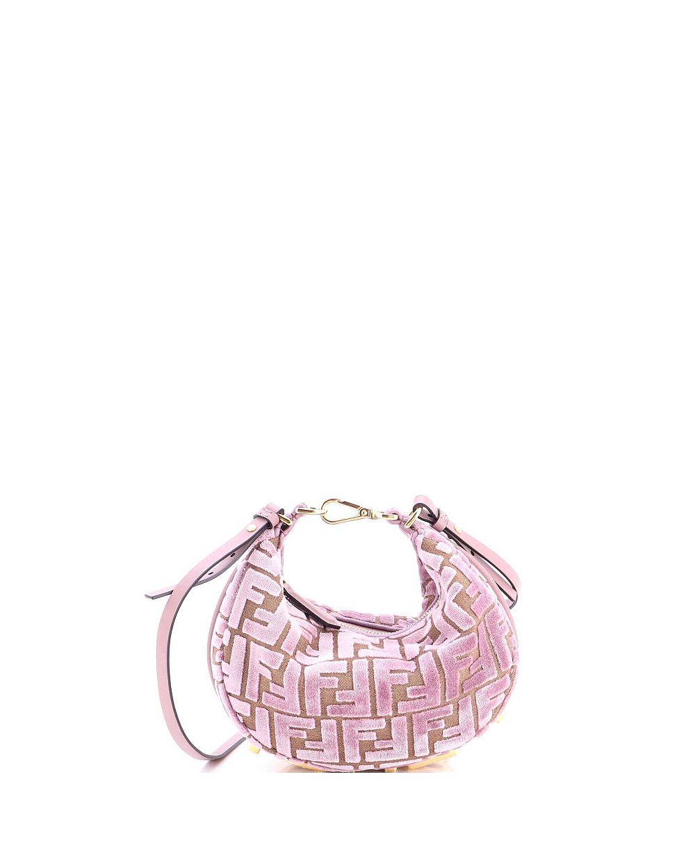Pre-Owned Fendi Mini Fendigraphy Bag Zucca Jacquard Velvet