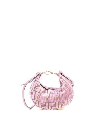 Pre-Owned Fendi Маленькая сумка Mini Fendigraphy из бархата с узором Zucca Jacquard