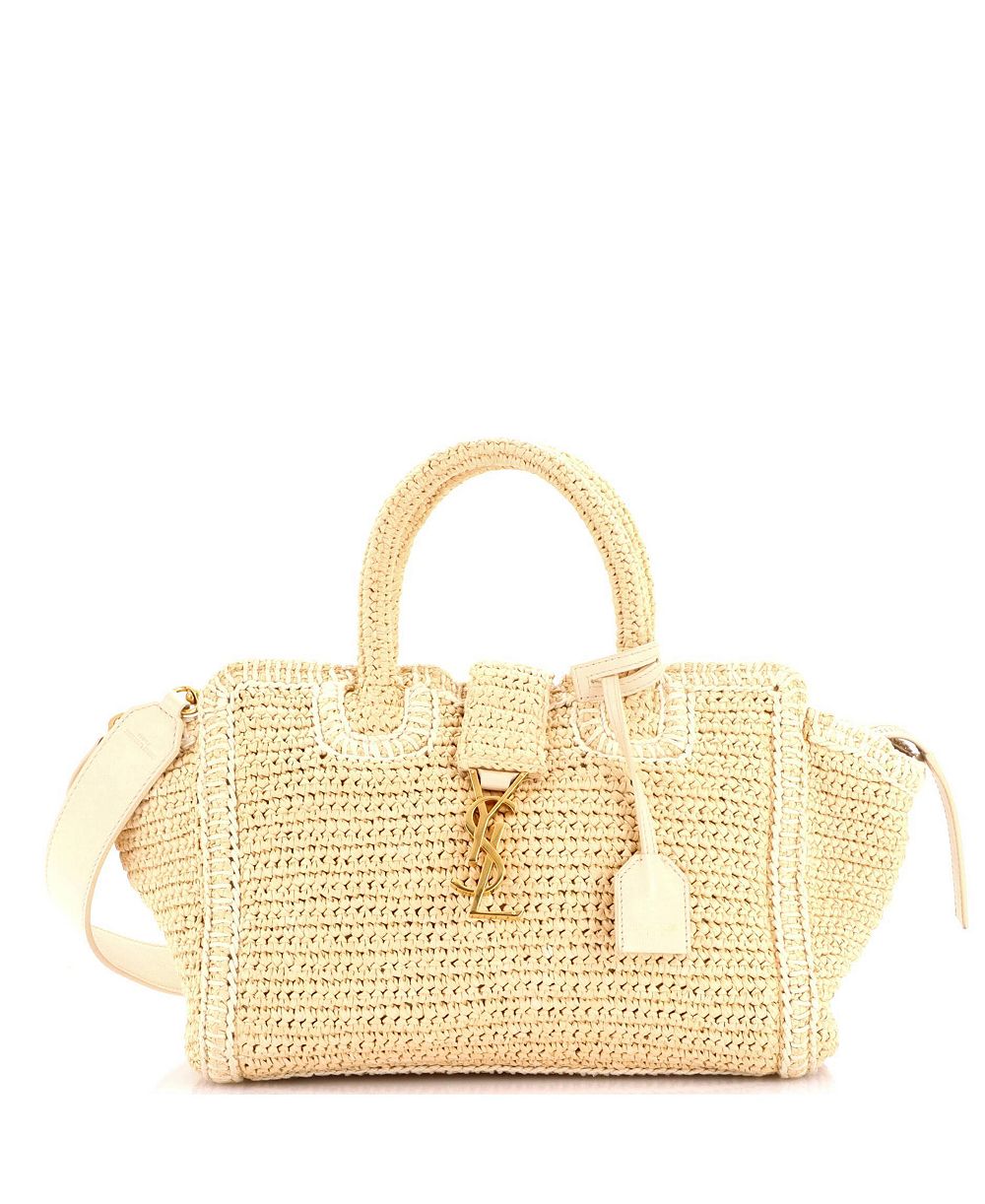 Б/у соломенная сумка Saint Laurent Baby Monogram Cabas Downtown