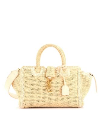 Б/у соломенная сумка Saint Laurent Baby Monogram Cabas Downtown