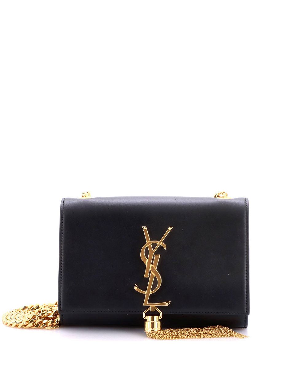 Saint Laurent Small Classic Monogram Tassel Crossbody Bag Leather б/у