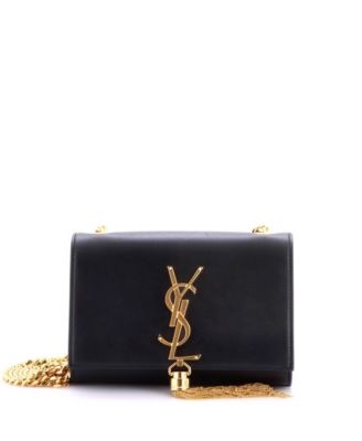 Saint Laurent Small Classic Monogram Tassel Crossbody Bag Leather б/у