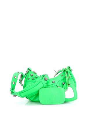 Сумка на плечо Balenciaga XS Le Cagole из кожи с кристаллами и крупными заклепками, б/у
