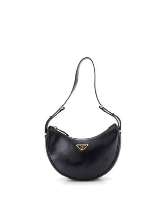 Prada Arque маленькая кожаная сумка хобо в форме полумесяца б/у