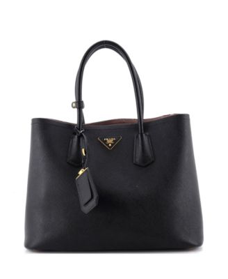 Pre-Owned Prada Medium Cuir Double Tote Saffiano Leather