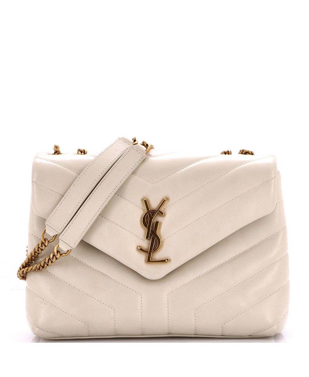 Pre-Owned Saint Laurent Small Loulou Shoulder Bag Matelasse Chevron Leather