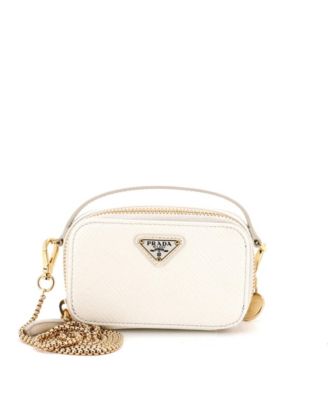 Подержанная сумка-клатч Prada Mini Triangle Logo Saffiano Leather