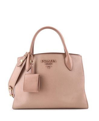 Pre-Owned Prada Medium Monochrome Tote Saffiano with City Calf