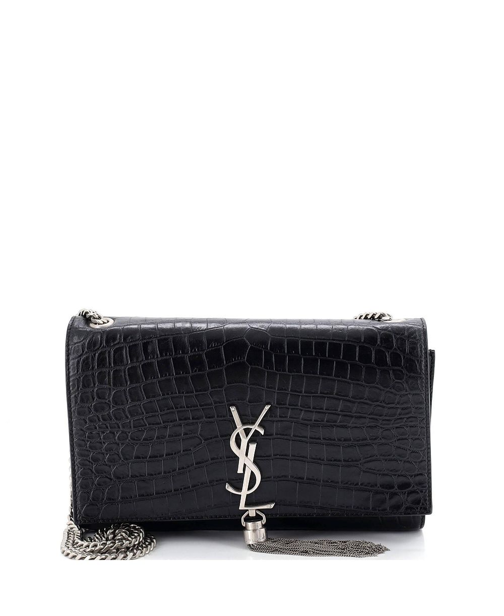 Saint Laurent Сумка через плечо Classic Monogram с кисточкой, кожа с тиснением, Medium, б/у