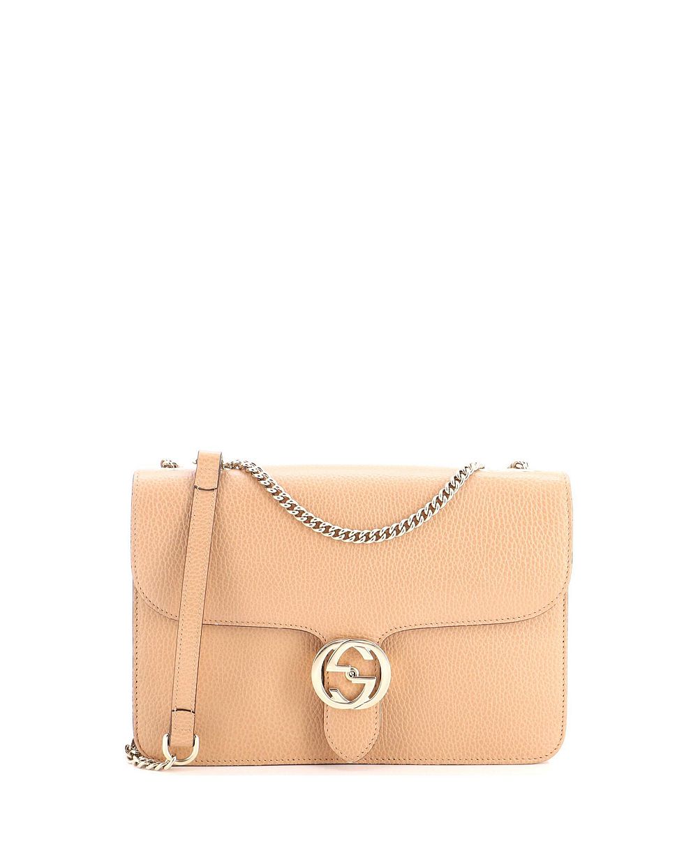 Кожаная сумка через плечо Pre-Owned Gucci Medium Interlocking