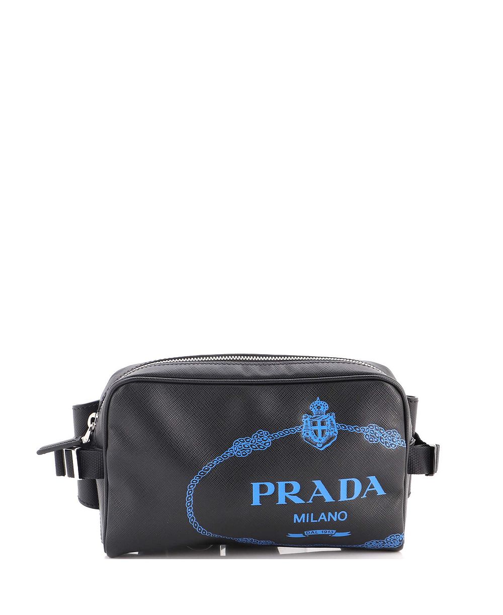 Б/у поясная сумка Prada Logo из кожи Saffiano с принтом