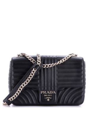 Pre-Owned Prada большая плечевая сумка с клапаном и цепью из стеганой кожи