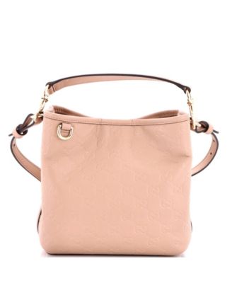 Pre-Owned Gucci Small GG Emblem Bucket Bag GG Embossed Leather