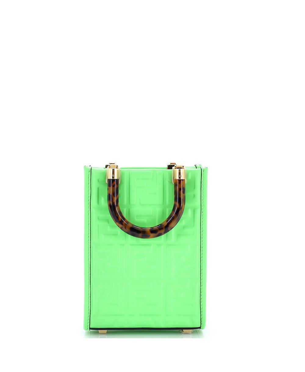 Сумка Fendi Mini Sunshine Shopper из кожи Zucca