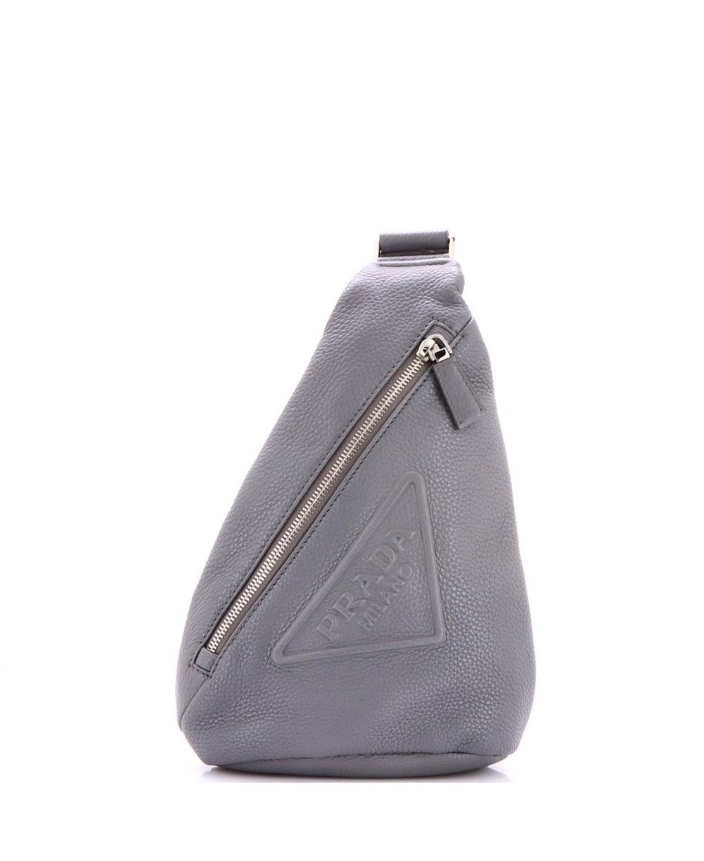 Prada Triangle Logo Leather Sling Bag сумка