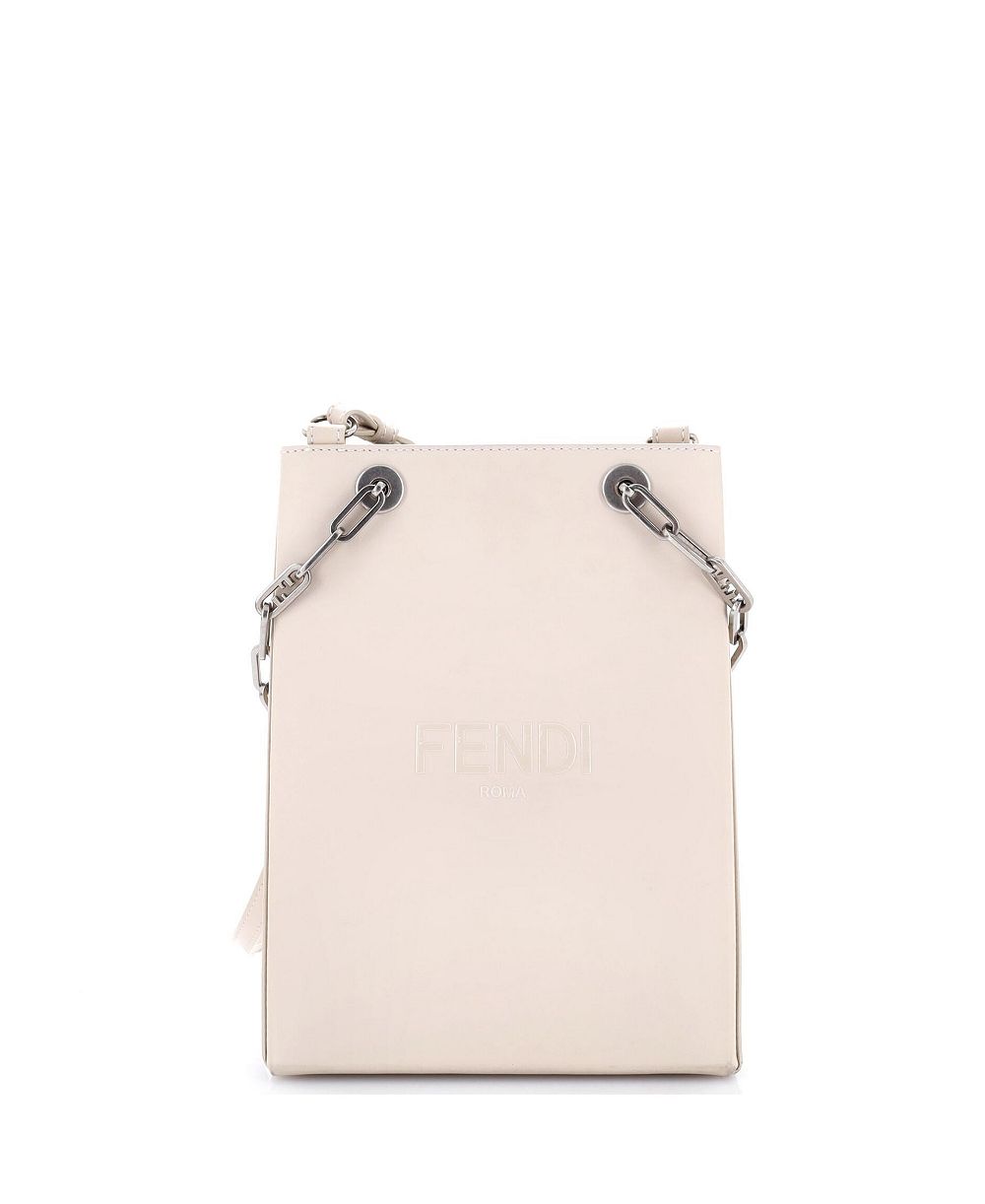 Fendi Small Chain Shopping Tote Leather Pre-Owned