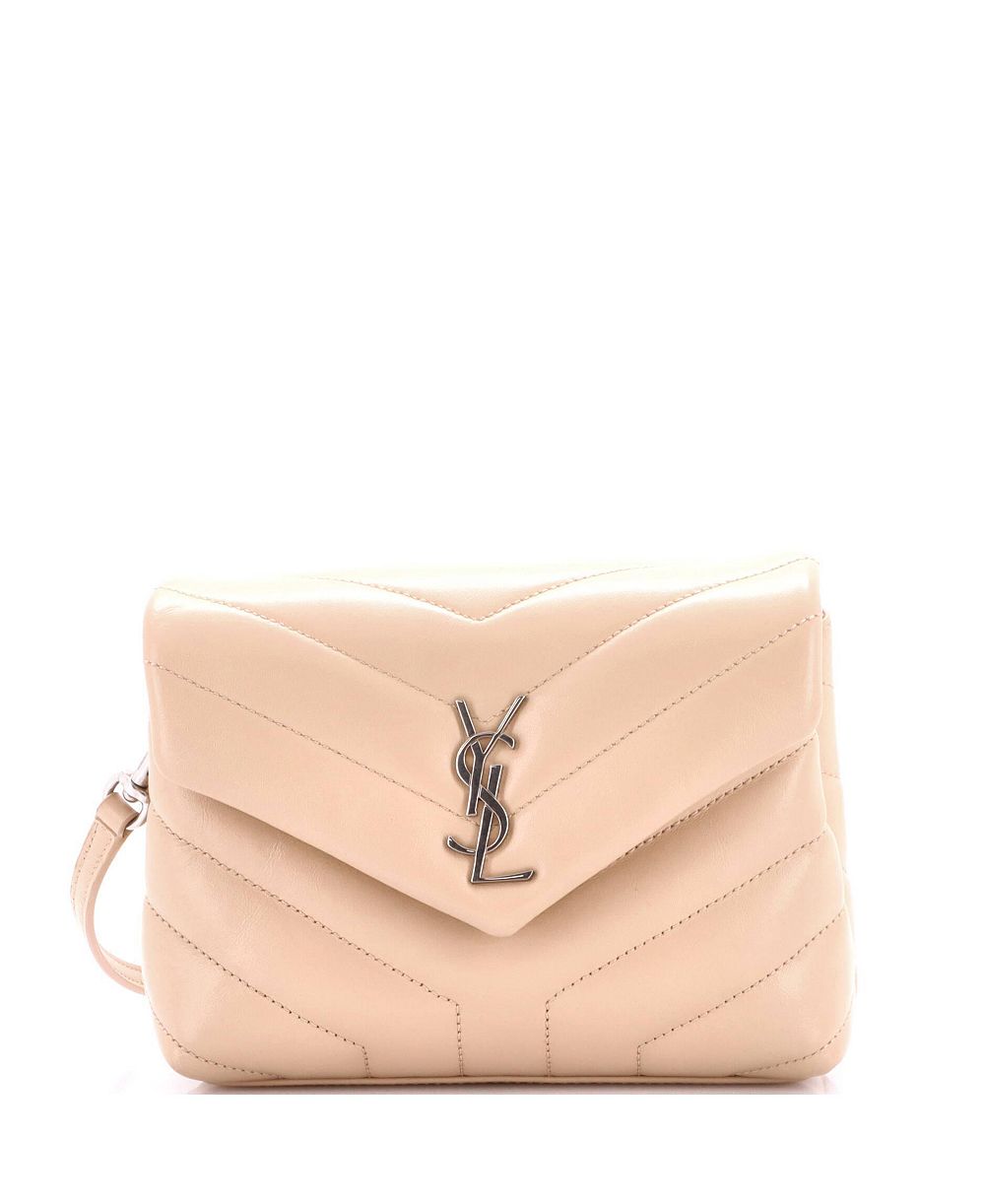 Б/у плечевая сумка Saint Laurent Toy Loulou Matelasse Chevron кожаная