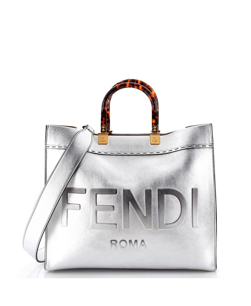 Кожаная сумка-шоппер Fendi Medium Sunshine, б/у