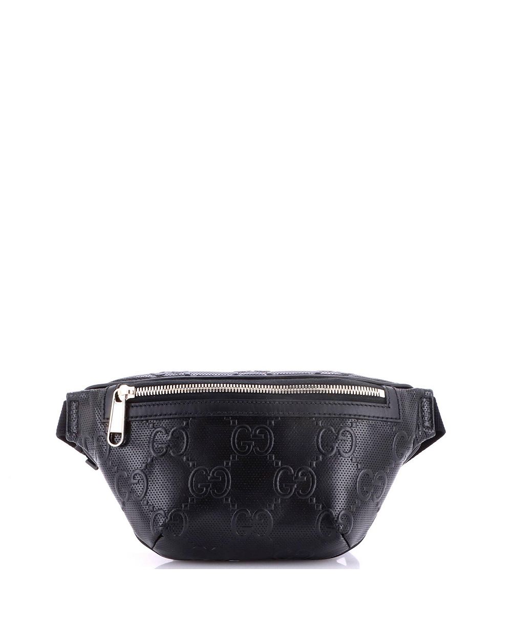 Pre-Owned Gucci Small Belt Bag GG Embossed Perforated Leather