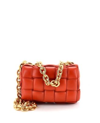 Б/у сумка через плечо Bottega Veneta Cassette Chain Crossbody Padded Maxi Intrecciato Leather