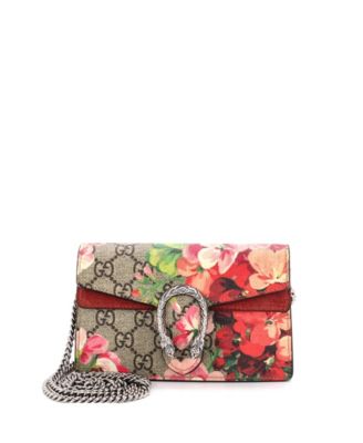 Gucci супер мини сумка Dionysus, принт Blooms, GG покрытый холст, б/у