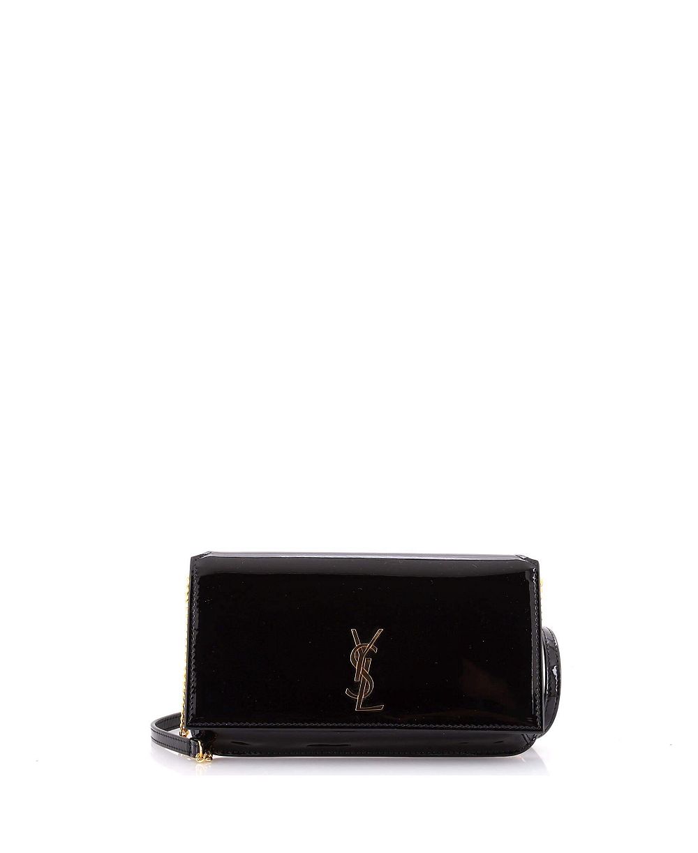 Б/у лакированная сумка через плечо Saint Laurent Classic Monogram Phone Holder