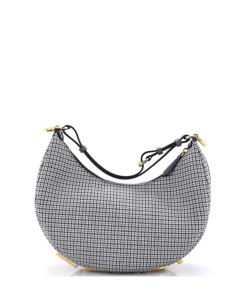 Б/у сумка Fendi Small Fendigraphy из шерсти с узором houndstooth