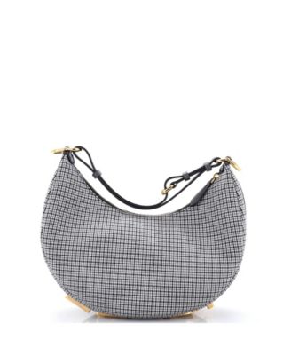 Б/у сумка Fendi Small Fendigraphy из шерсти с узором houndstooth