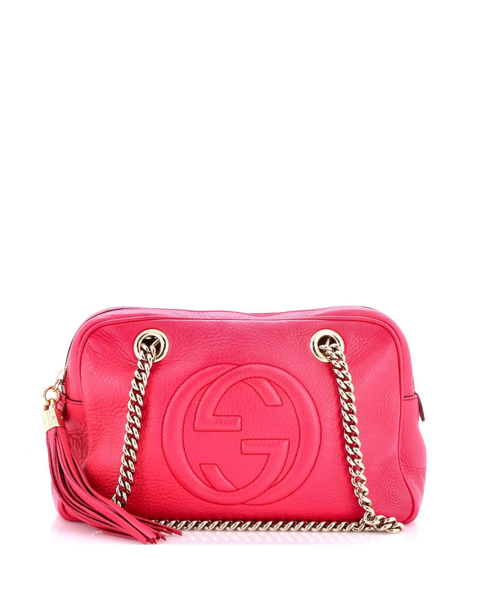Pre-Owned Gucci Small Soho Chain Zip Shoulder Bag Leather