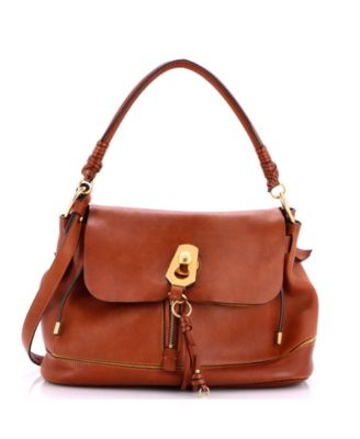 Pre-Owned Chloe Small Owen Flap Bag Leather