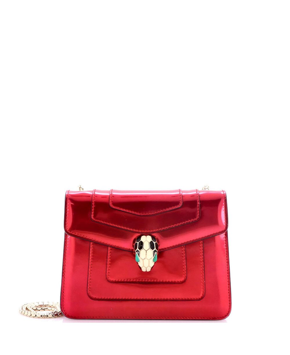 Bvlgari Small Serpenti Forever квадратная сумка на плечо из металлической кожи