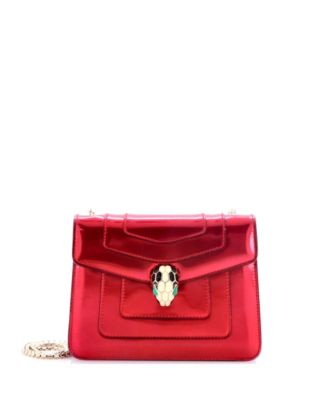 Bvlgari Small Serpenti Forever квадратная сумка на плечо из металлической кожи