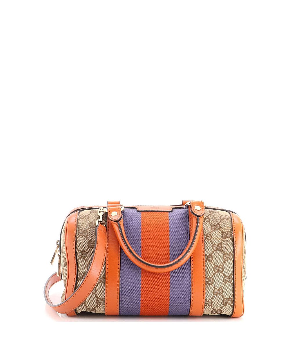 Pre-Owned Gucci маленькая винтажная сумка-бостон Web из канваса GG