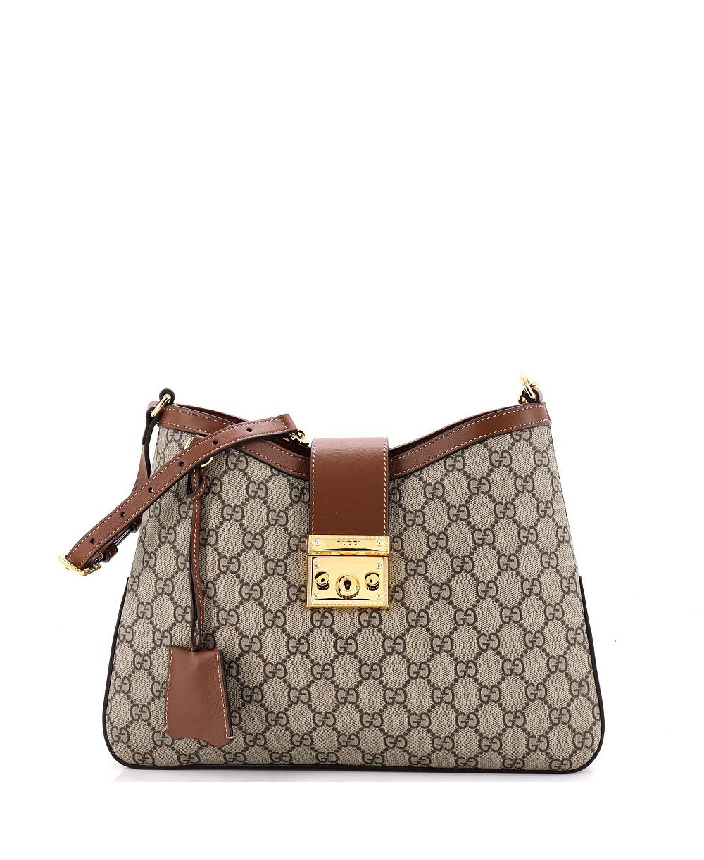 Б/у сумка через плечо Gucci Medium Padlock Chain GG из прорезиненного полотна с кожаными элементами