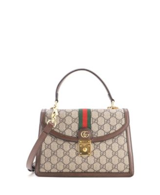 Pre-Owned Gucci Small Ophidia Flap Top Handle Bag GG Coated Canvas