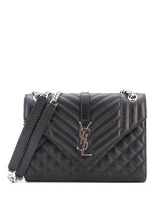Сумка-клатч Pre-Owned Saint Laurent Medium Classic Monogram Envelope Satchel Mixed Matelasse Leather