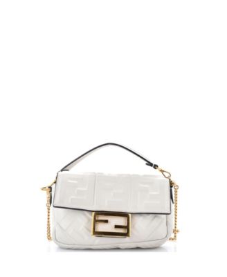 Мини-сумка Pre-Owned Fendi Baguette NM Bag Zucca Embossed Leather