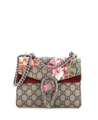 Мини-сумка Gucci Dionysus с принтом Blooms из покрытого канваса GG, б/у