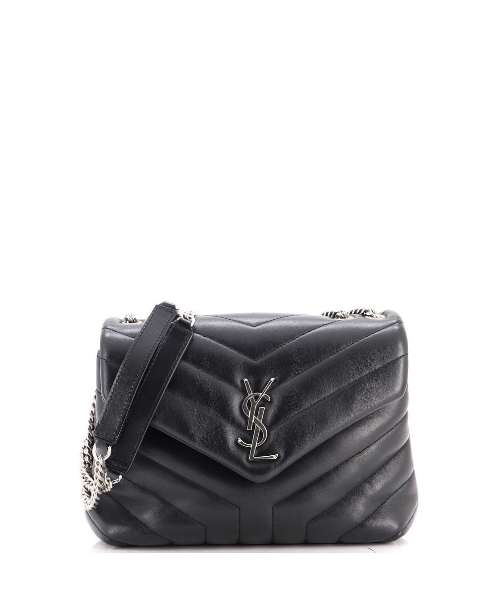 Маленькая сумка Saint Laurent Loulou на плечо из кожи Matelasse Chevron, б/у