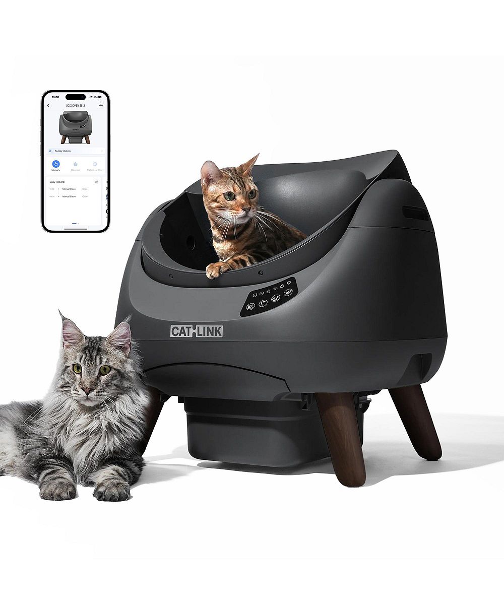 CATLINK Open Top Self-Cleaning Litter Box, Multi-Cat, Anti-Pinch, Health Monitor, App Control