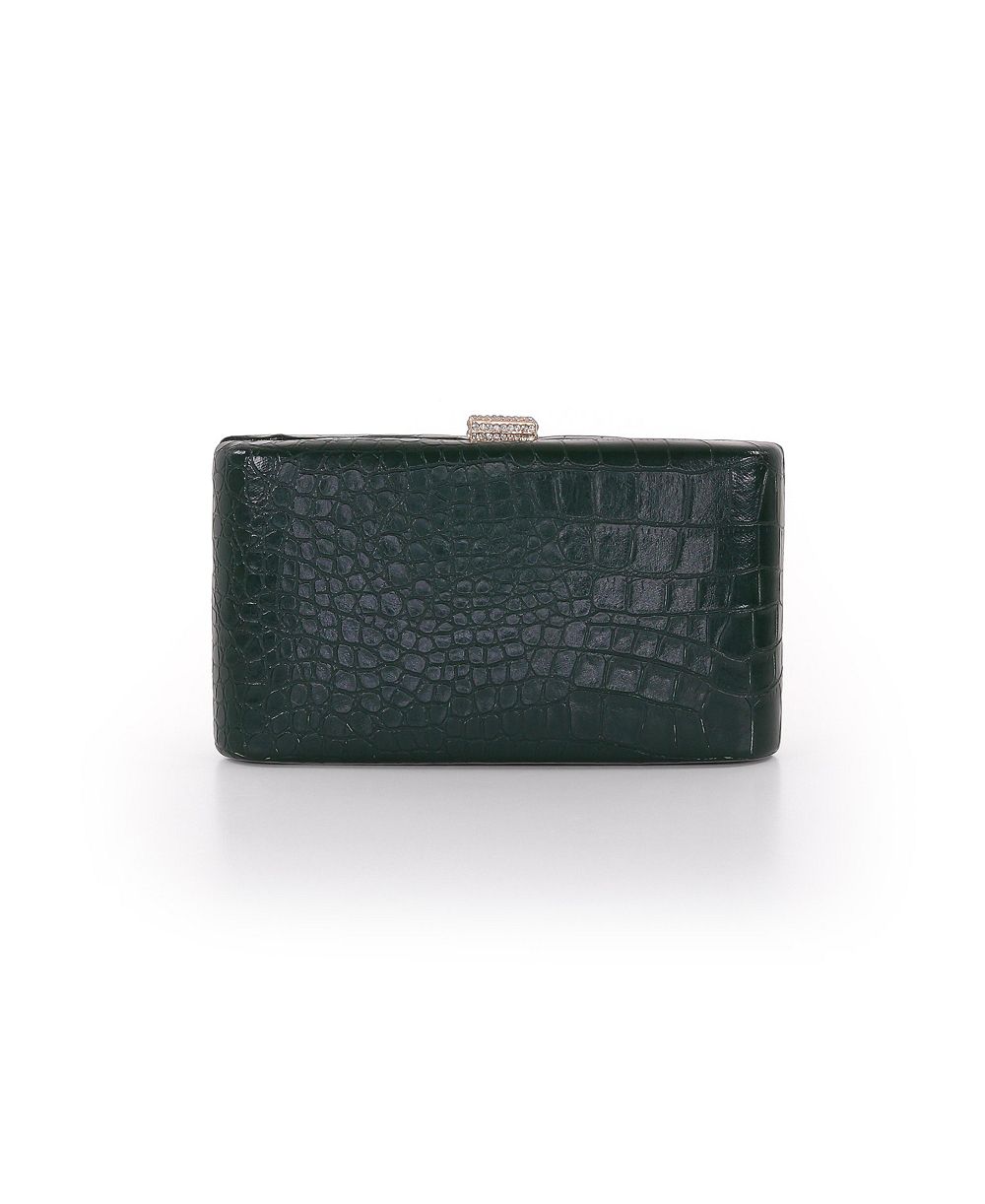 Jewel Badgley Mischka Woman's Lula Croc Embossed Leather Minaudiere